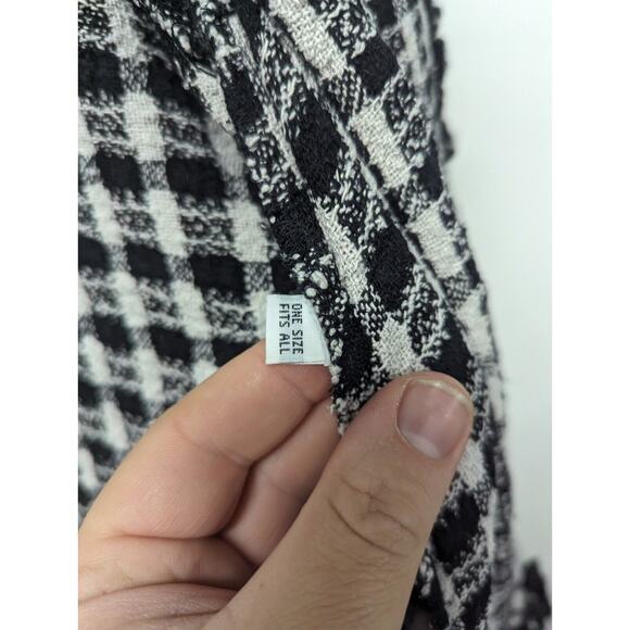 Steel Pony Women's Tweed Cardigan Jacket Open Front Fringes Pockets One Size - Picture 10 of 10